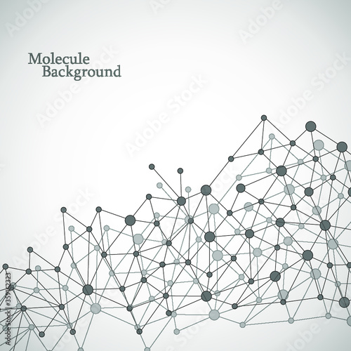 Abstract polygonal background with connecting dots and lines. Connection science background. Vector illustration.