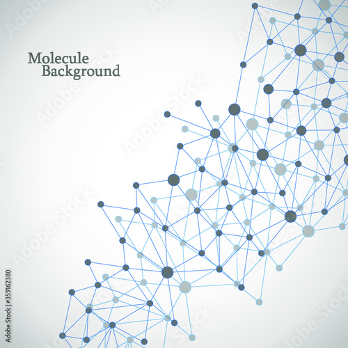 Abstract polygonal background with connecting dots and lines. Connection science background. Vector illustration.