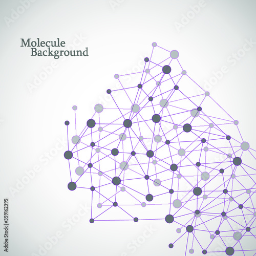 Abstract polygonal background with connecting dots and lines. Connection science background. Vector illustration.