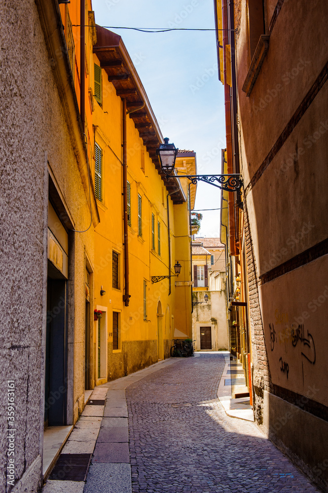 Fototapeta premium It's Architecture of the old town of Verona, Italy. City of Verona is a UNESCO World Heritage site