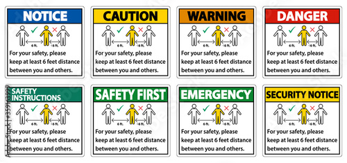 Keep 6 Feet Distance,For your safety,please keep at least 6 feet distance between you and others.