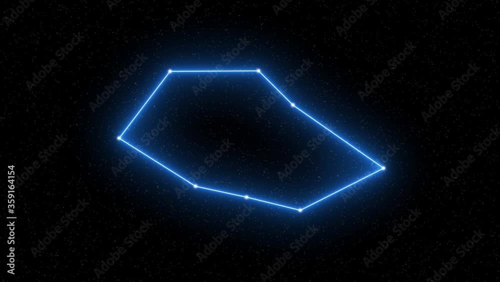 Vela - Animated zodiac constellation and horoscope symbol with  starfield space background