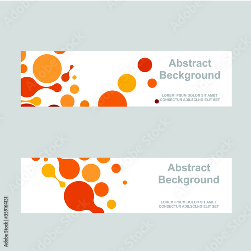 Horizontal banners with abstract molecules design. Vector illustration. Atoms. Medical background for banner or flyer.