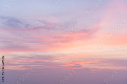 View of sunset with beautiful sky twilight on summer. © Pattarisara