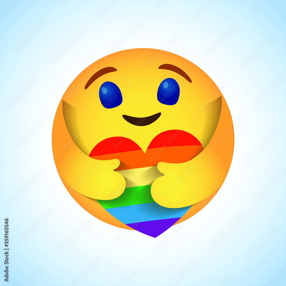 LGBT community symbol. Emoji, Emoticon vector, Round Yellow cartoon