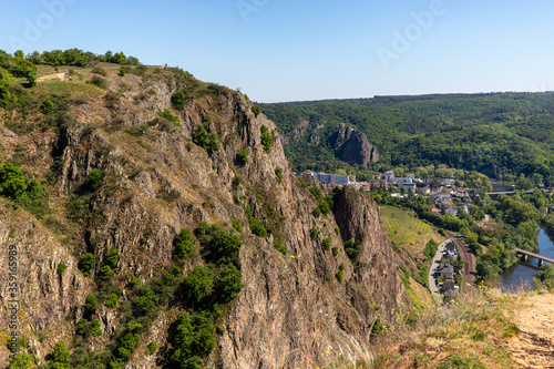 High angle view from the Rotenfels of Bad Muenster am Stein Ebernburg
