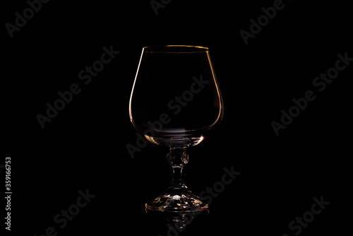wine glass on black