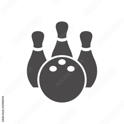 Bowling icon in flat style.Vector illustration.