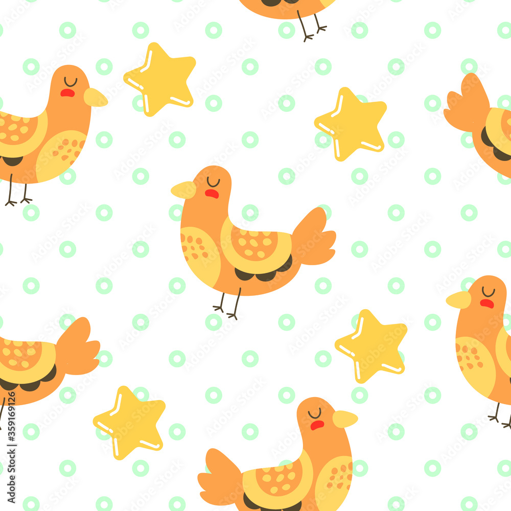 Fototapeta seamless pattern with birds