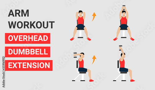 Fitness icon. overhead dumbell extension