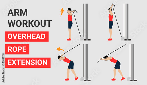 Fitness icon. overhead rope extension