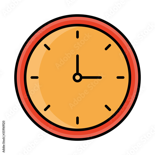 round clock time line and fill style icon