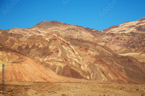 The Artist's Palette, Death Valley, California. Named for the colourful mineral deposits of varying tones. 