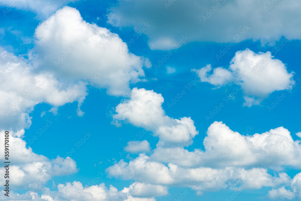 Blue sky and white clouds.Background copy space for your text notes