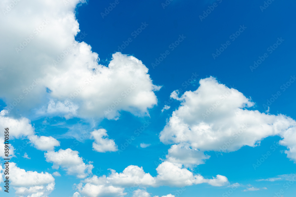 Blue sky and white clouds.Background copy space for your text notes Blue sky and white clouds.Background copy space for your text notes