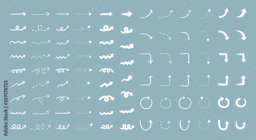 手書きの矢印のイラストのセット シンプル かわいい おしゃれ Stock Illustration Adobe Stock