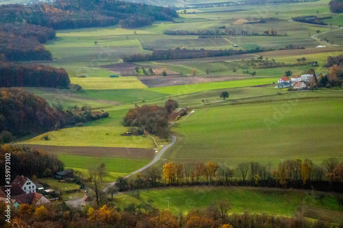 German farmland and grape orchards in the fall