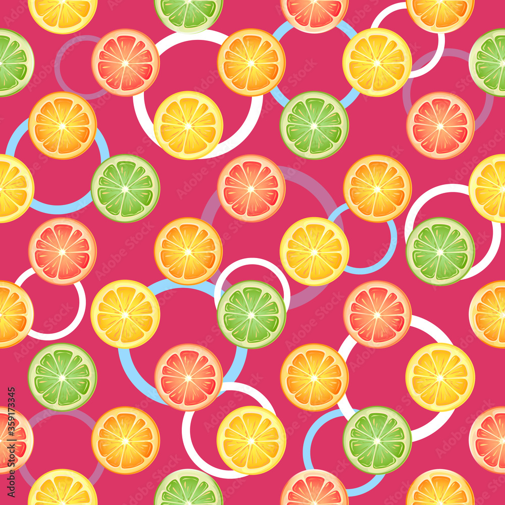 seamless background with citrus fruits