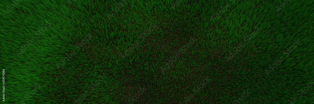 3D green grass panorama background. 3D green grass panorama background.