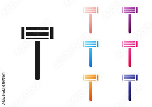 Black Shaving razor icon isolated on white background. Set icons colorful. Vector Illustration.