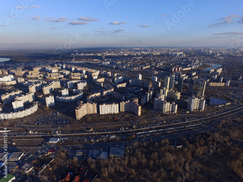 Aerial view of the saburb landscape (drone image). Near Kiev © Sergey Kamshylin