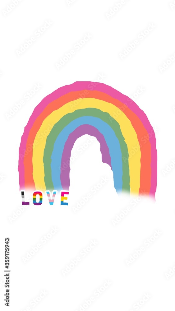 Pride Month with Love art work design concept banner/card on white background Pride Month with Love art work design concept banner/card on white background