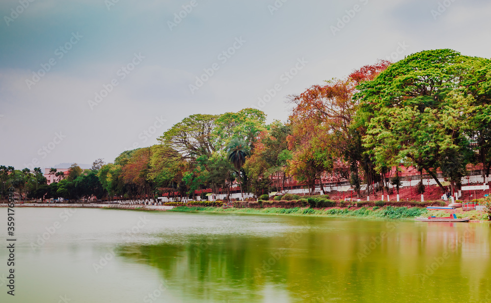 dighali pukhuri lake in autumn