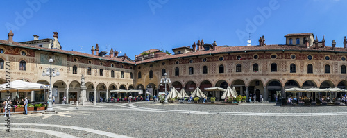 Panoramic view of the Ducale square in Vigevano