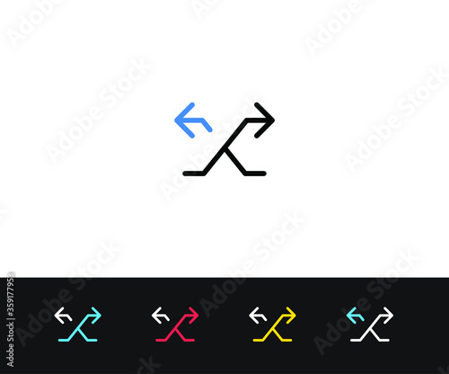 Shuffle icon. Random icon. Premium quality graphic design. Modern signs, outline symbols collection, simple thin line icons set for websites, web design, mobile app, infographics- Editable Stroke photo