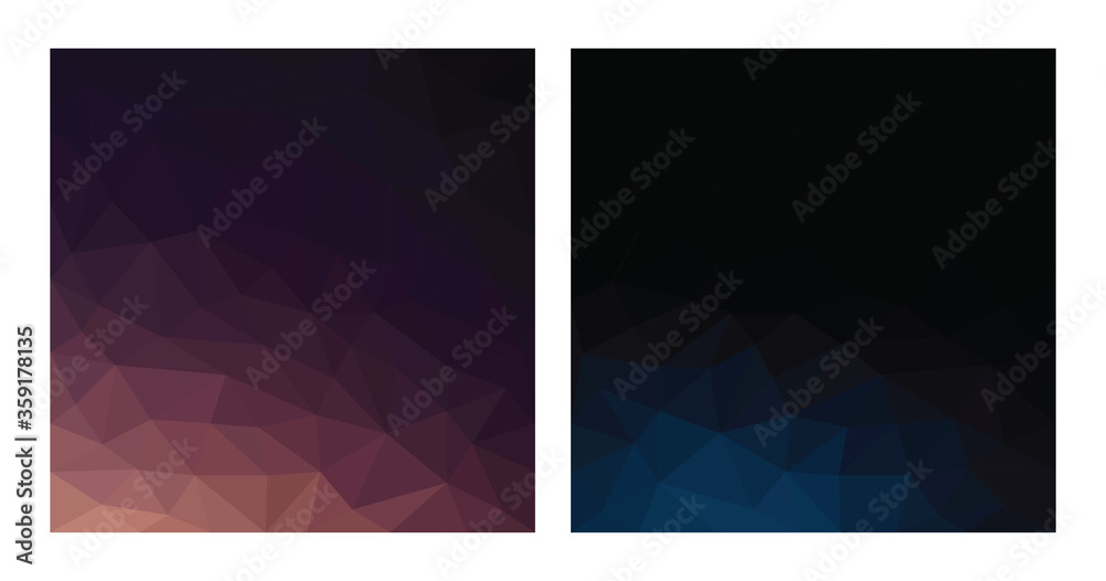 Set of gradient geometric low poly background vectors