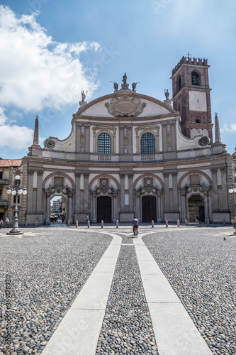 The Cathedral of Sant'Ambrogio in the Ducale Square in Vigevano