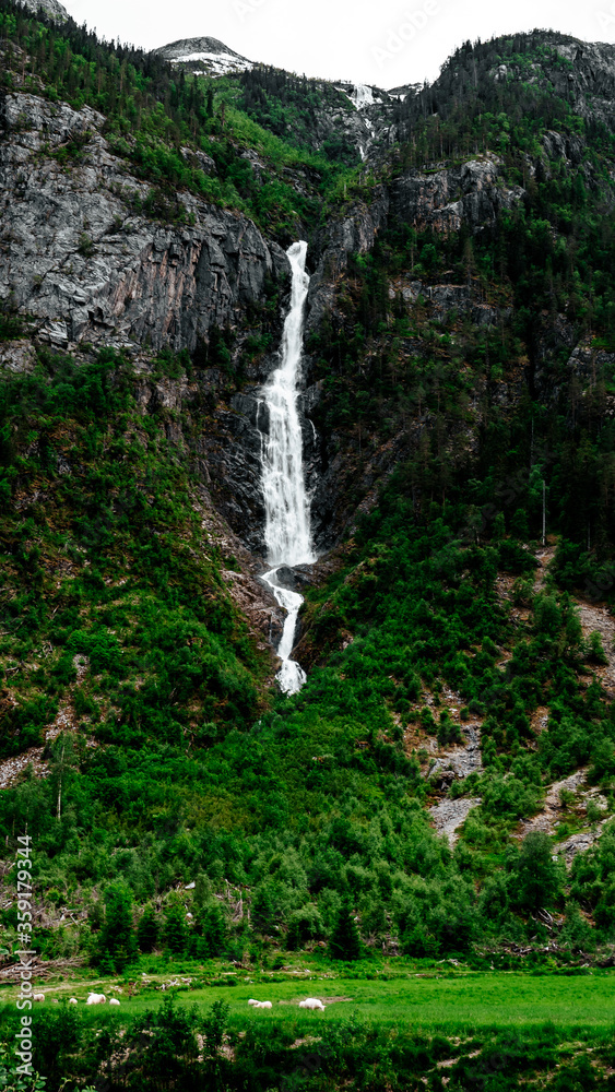 waterfall in the mountains waterfall in the mountains