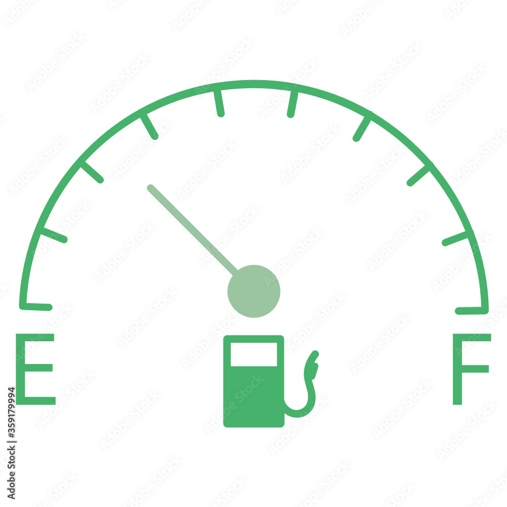 Vehicle Fuel Gauge vector Icon Design, Eco Drive Green Energy Powered ...