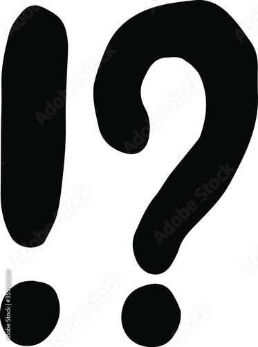 question exclamation sign mark point vector illustration text black on white background simple picture
