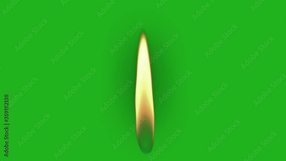 Candle flame motion graphics with green screen background