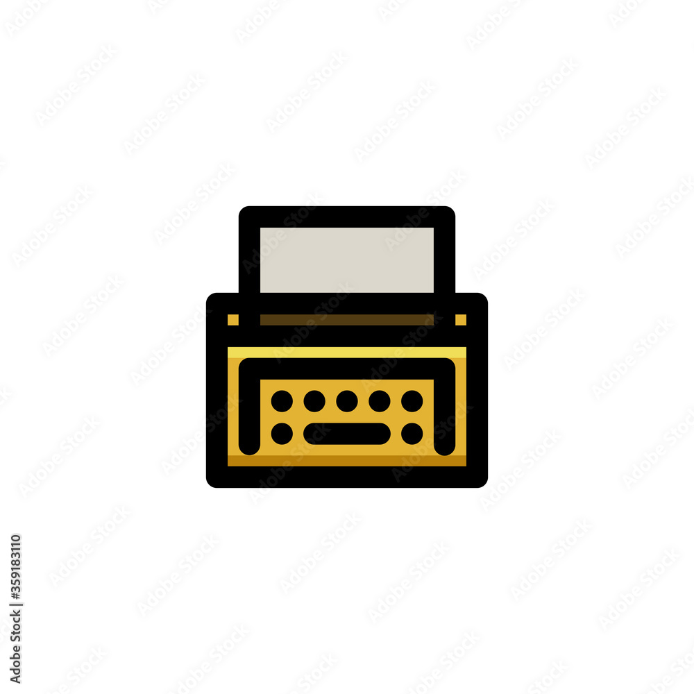 Fototapeta premium Typewriter Icon Flat Illustration Logo Vector 