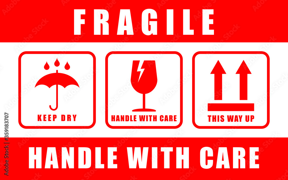 Handle with care sign Stock Vector by ©RealVector 78794302
