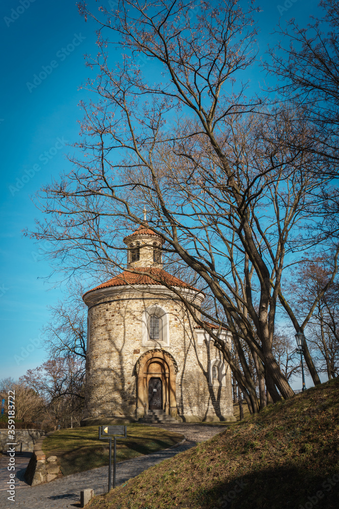 Stone Church on the territory of the Park in Visegrad. Prague. Stone Church on the territory of the Park in Visegrad. Prague.