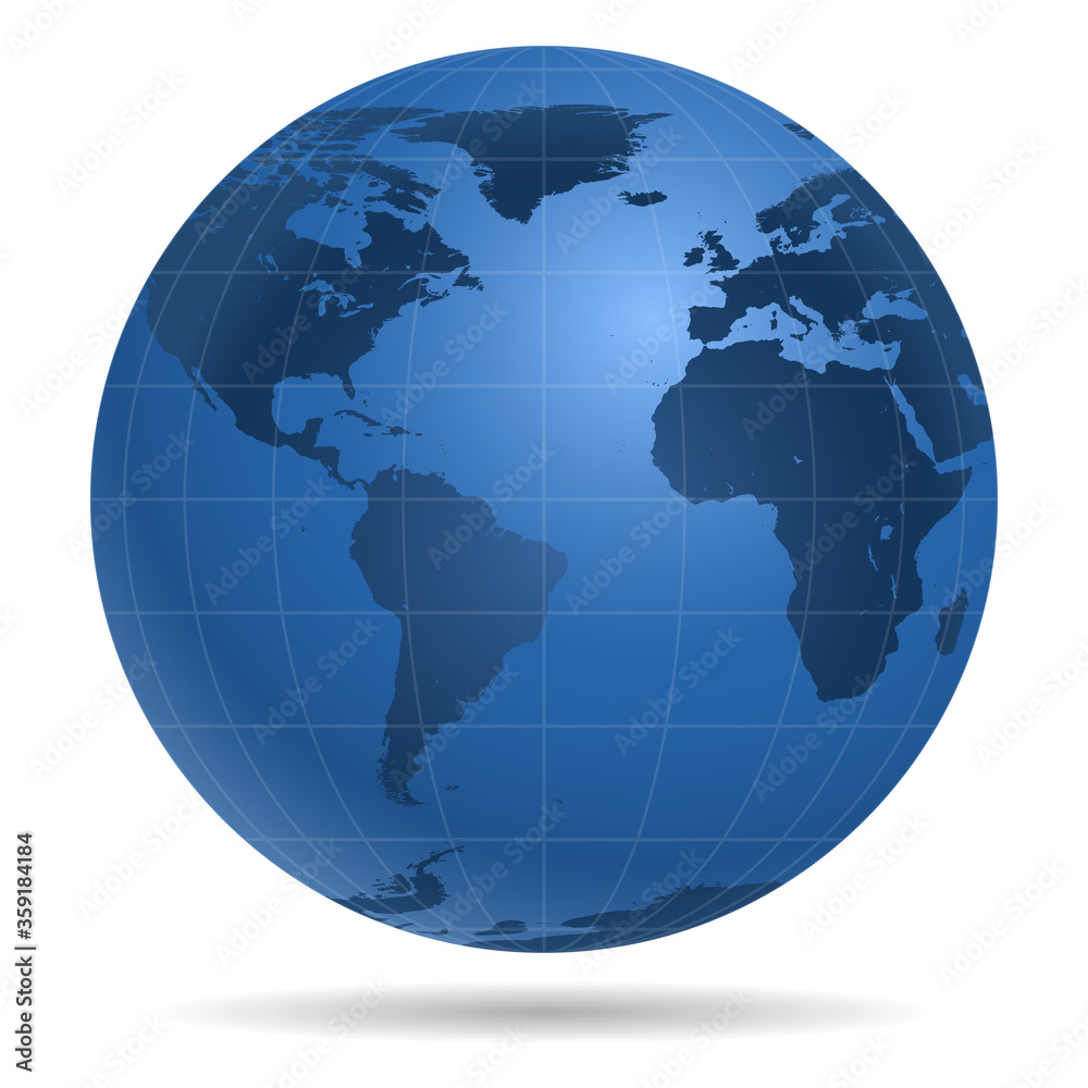 Globe Earth dark continents icon isolated on white background. Europe, Africa, America, Antarctica, Arctic. Vector illustration. Globe Earth dark continents icon isolated on white background. Europe, Africa, America, Antarctica, Arctic. Vector illustration.