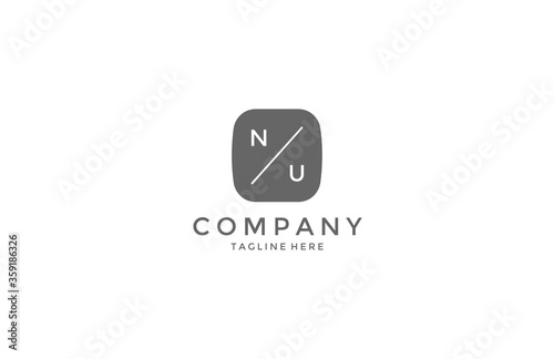 Creative Modern Minimal Tech NU Letter Logo