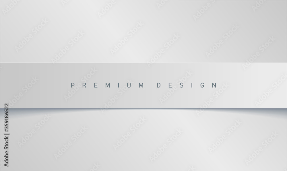 Premium minimalistic modern white backdrop with paper strip banner