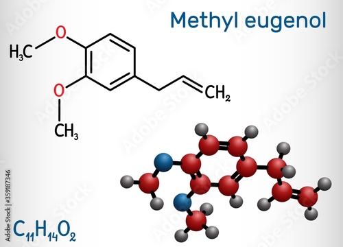 Methyl eugenol, allylveratrol, methyleugenol molecule. It is phenylpropene, a type of phenylpropanoid. Is used as flavoring agent, as fragrance, as anesthetic in rodents. 