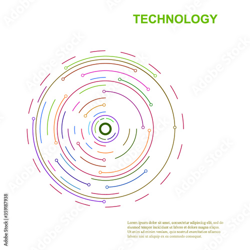 Network template. Digital background with connections circle.Abstract network connection. icon logo design. Vector Illustration