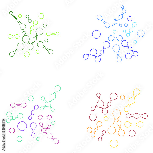 Abstract molecules design. Vector illustration.bright molecules