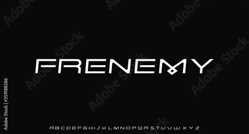 Frenemy, futuristic geometric modern font display typeface