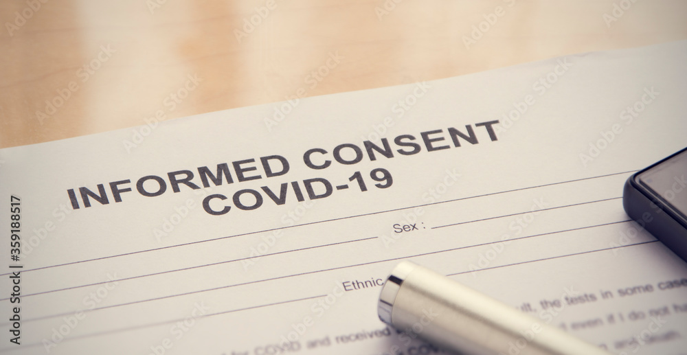 informed consent for covid-19. Corona virus. treatment.