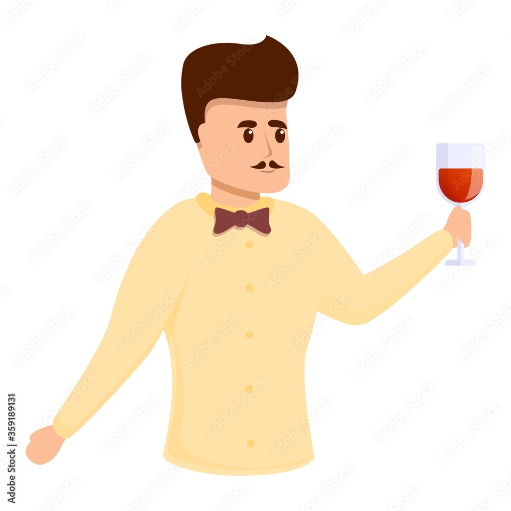 Expert sommelier icon. Cartoon of expert sommelier vector icon for web design isolated on white background Expert sommelier icon. Cartoon of expert sommelier vector icon for web design isolated on white background