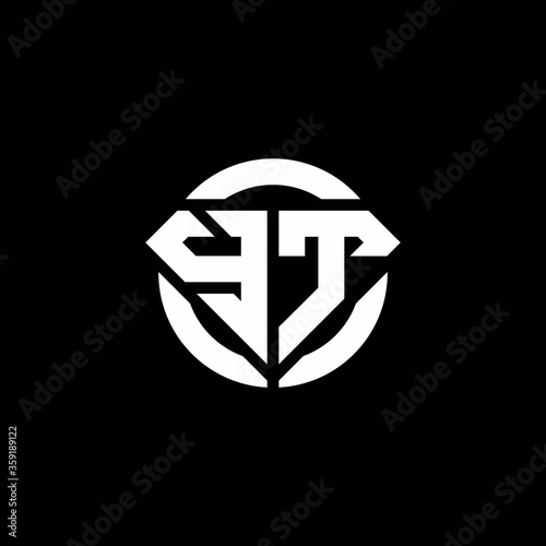 YT monogram logo with diamond shape and ring circle rounded