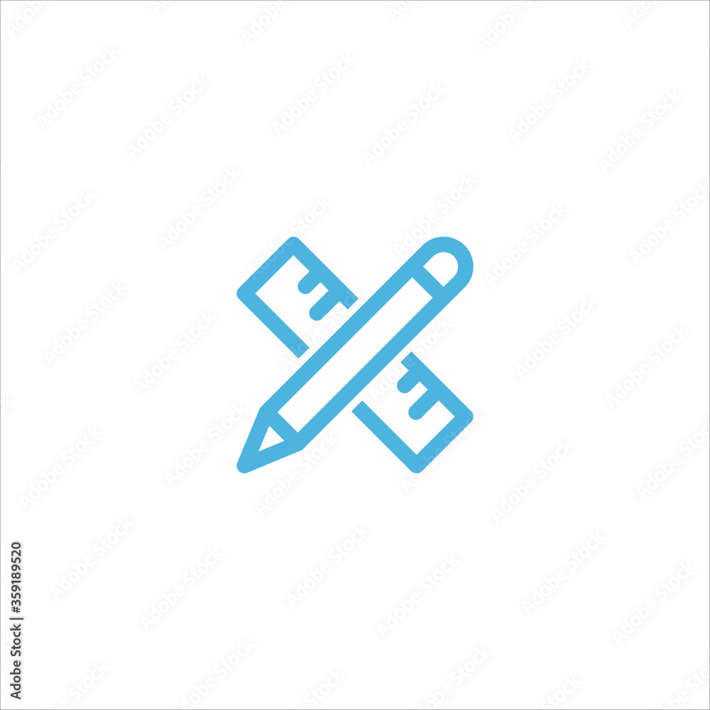 ruler and pencil icon flat vector logo design trendy ruler and pencil icon flat vector logo design trendy
