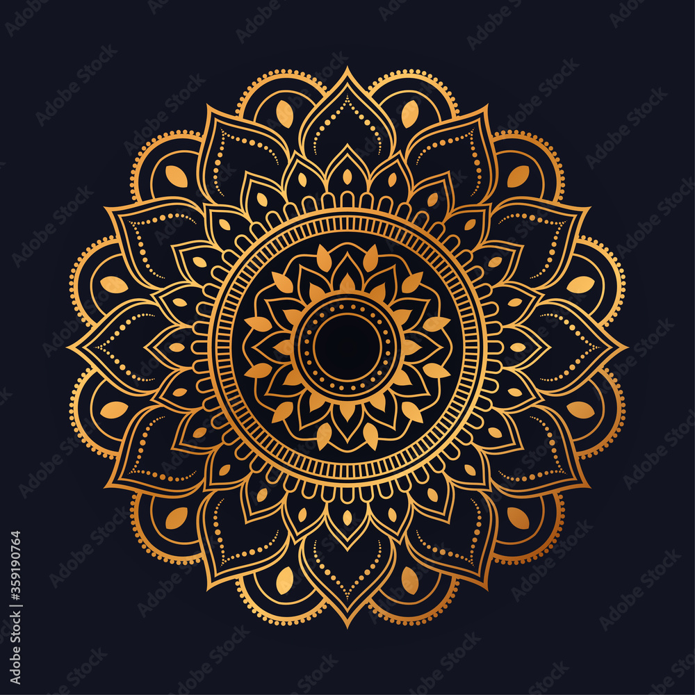 Luxury mandala background with golden arabesque pattern arabic islamic east style